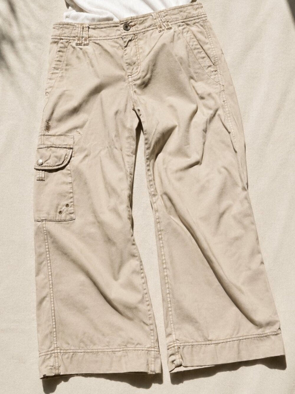 Polo Ralph Lauren Beige Cargo Capris Wide Leg Pants Size 2